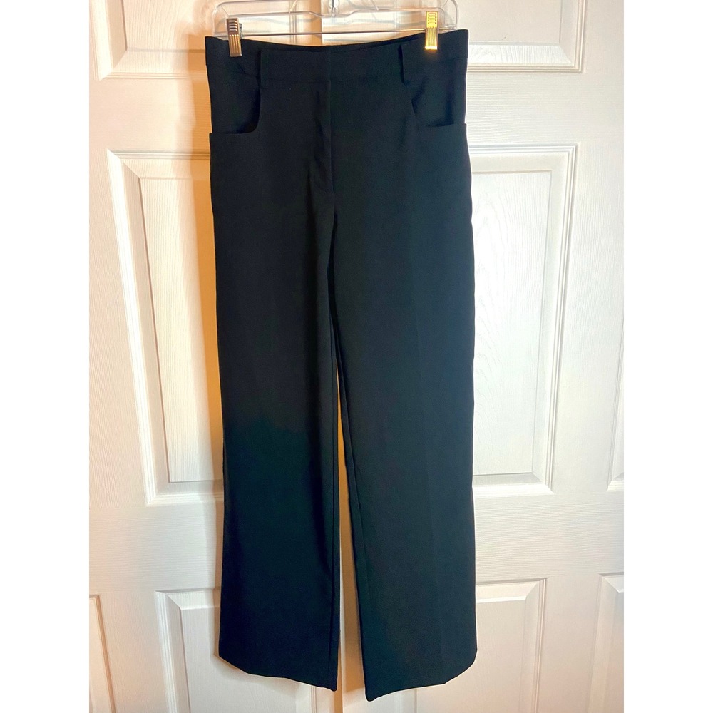 Vince Camuto Black Wide Leg Trousers High Rise Work Wear Size 4